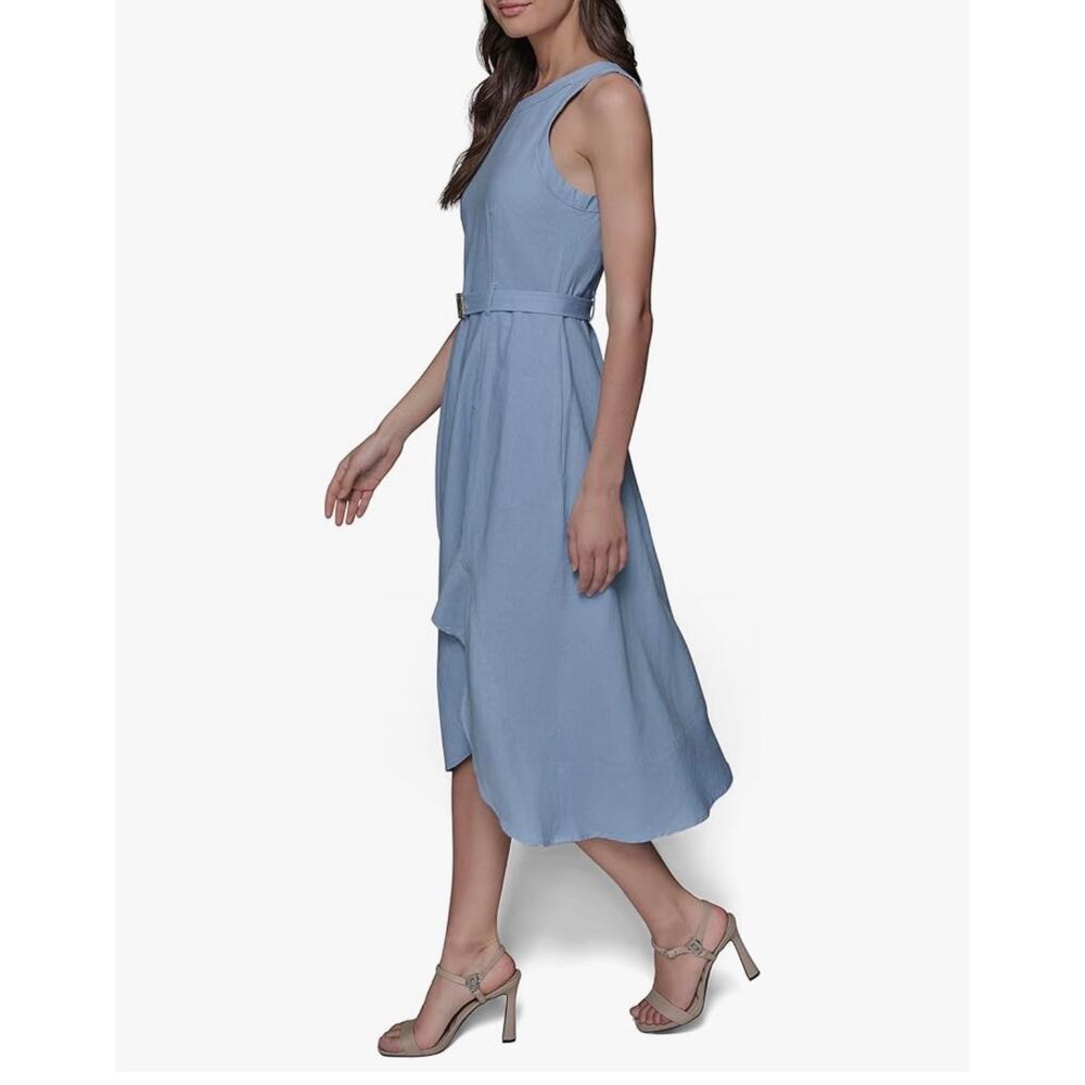 Karl Lagerfeld Paris Women’s Sleeveless Blue Midi Dress High Low Hem Wedding 16 - Picture 2 of 15